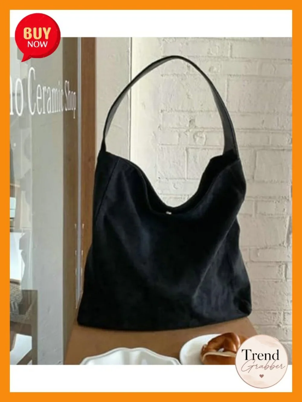 Suede Hobo Tote Shoulder Bag with Magnetic Closure Large Capacity